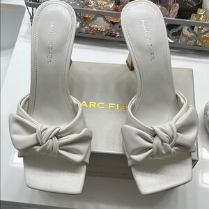 Marc Fisher Cream Bow Heels